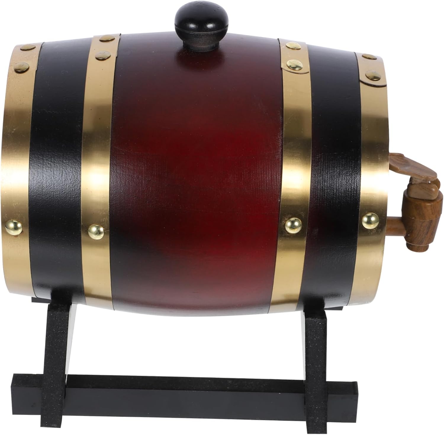 1 Set Wooden Wine Barrel Dispenser Rustic Oak Aging Barrel for Wine Beer and Spirits for Home Bars and Outdoor Gatherings