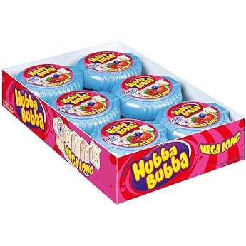 Hubba Bubba Chewing Gum Tape Triple Mix Mega Long Roll Pack of 12 12 x