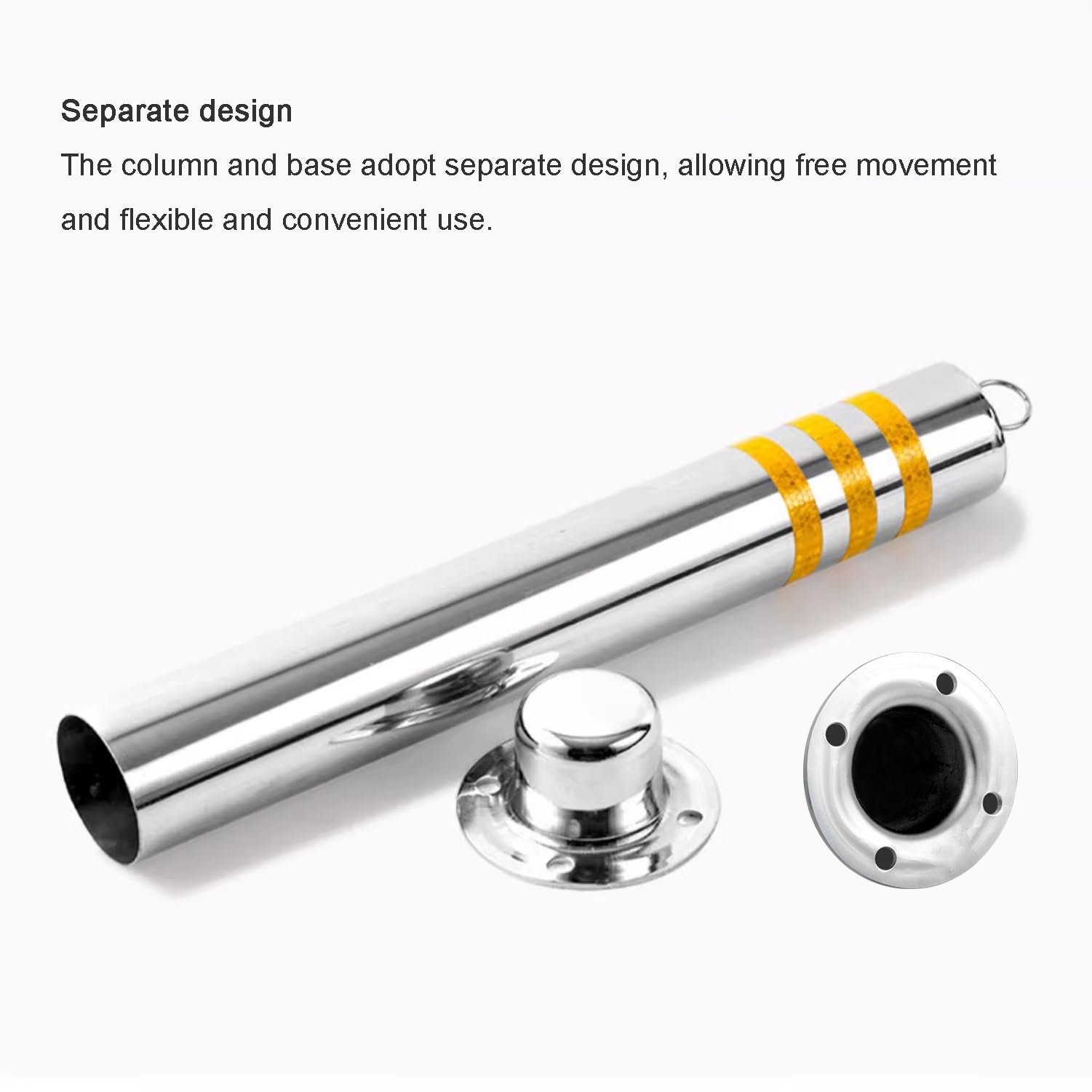 Generico Barriera di Sicurezza Rimovibile in Acciaio Inox per vialetti con Lucchetto - Altezza 650 mm, dissuasore per parcheggio Auto, Cono Stradale Resistente per Una Maggiore Protezione della propr