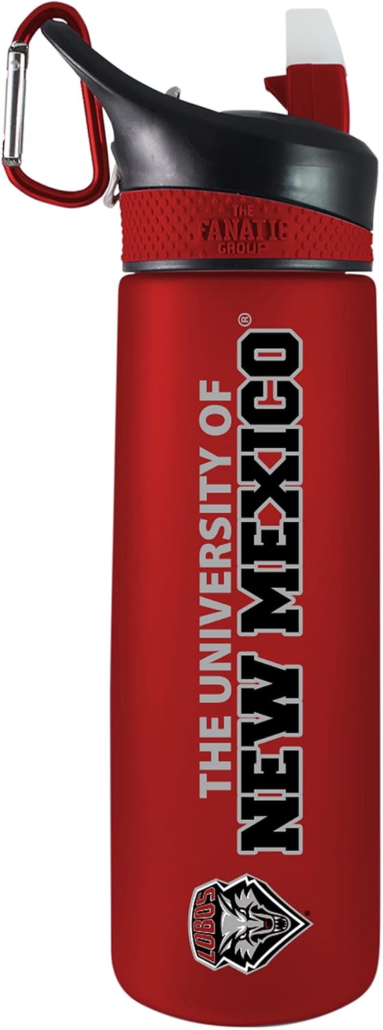 The Fanatic Group University of New Mexico Tritan Plastic Frosted Sport Bottle, Design-1 - Red