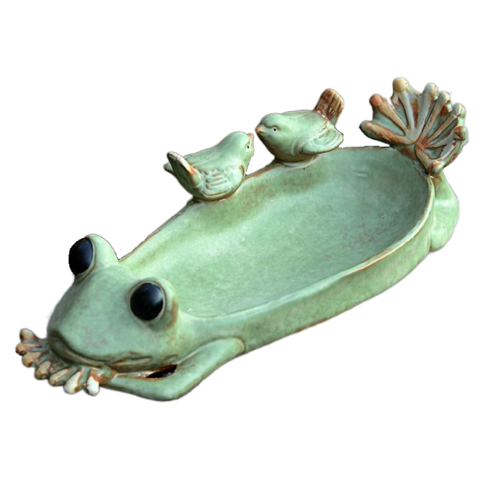Bird Feeder, Ceramic Tit Feeder, Ceramic Outdoor Bird Bath Food Feeder Dish, Ceramic Frog Soap Dish, Ring Holder Key Bowl