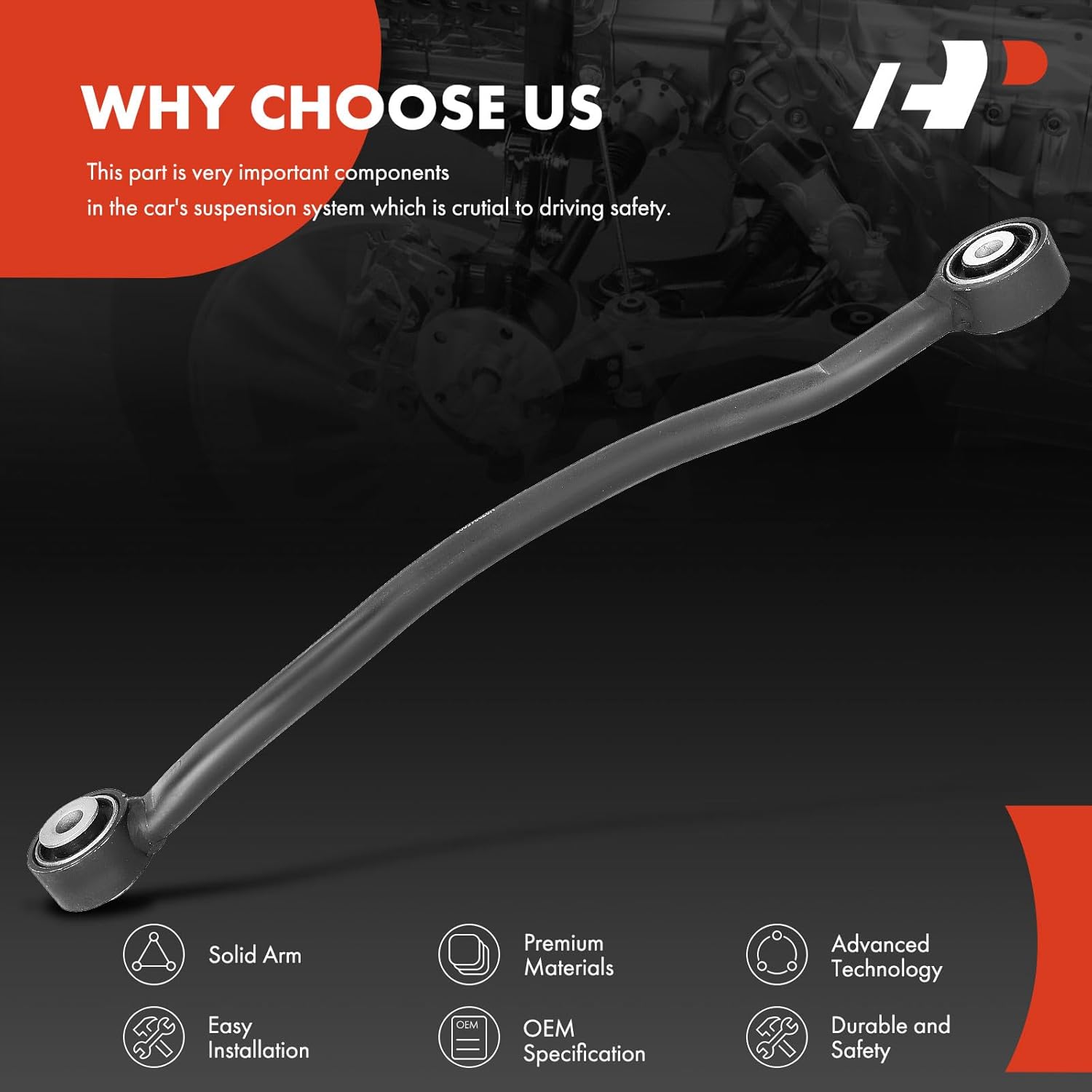 A-Premium Rear Left Lower Rearward Control Arm with Bushing, Compatible with Dodge Charger 2006-2018, Challenger 2008-2018, Magnum 2005-2008 & Chrysler 300 2005-2018