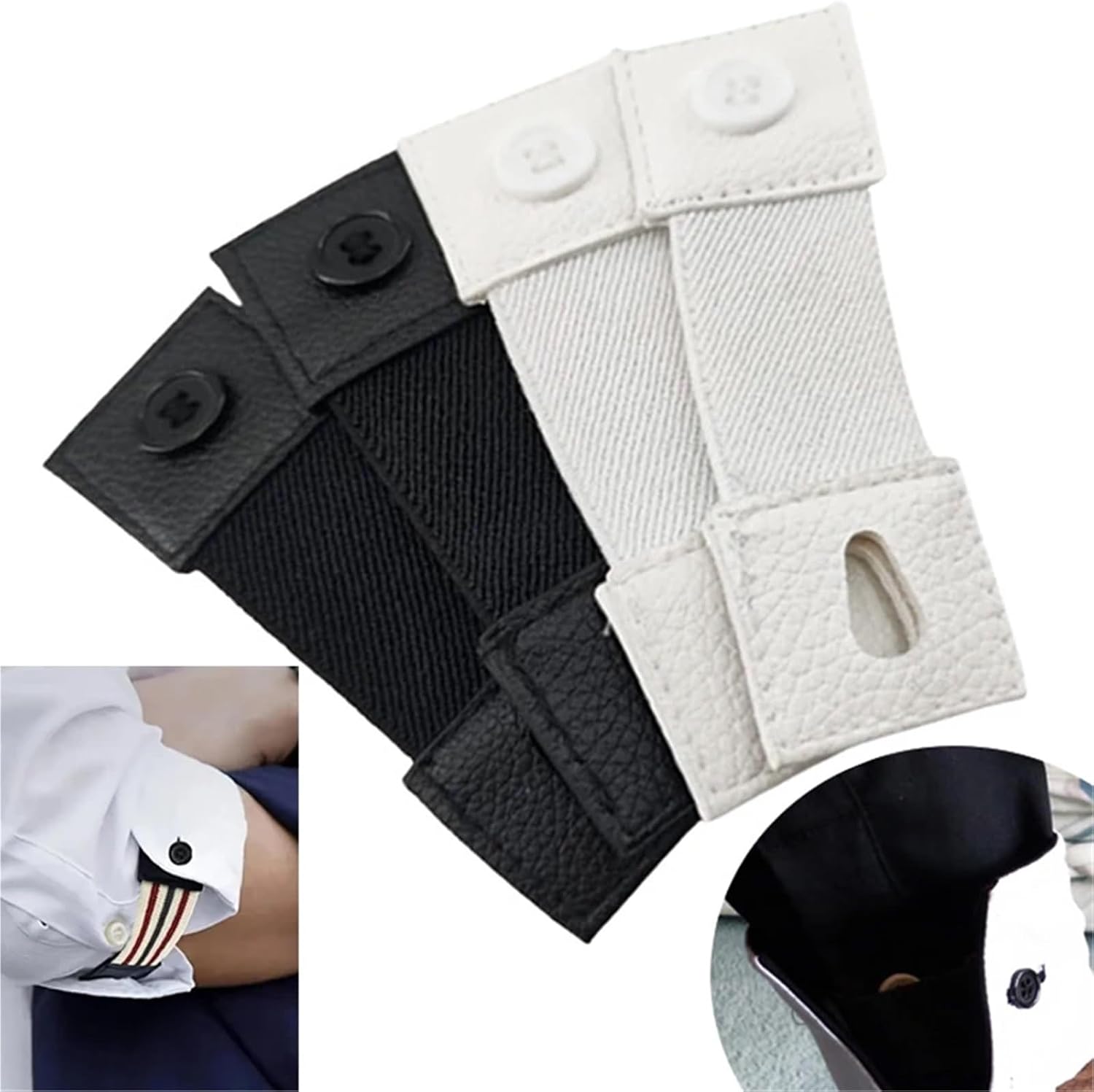 Sleeve Garters 5pairs Multi Use Extenders Elastic Extended Buttons Clothes Fastener Trousers Pants Jeans Waist Belt