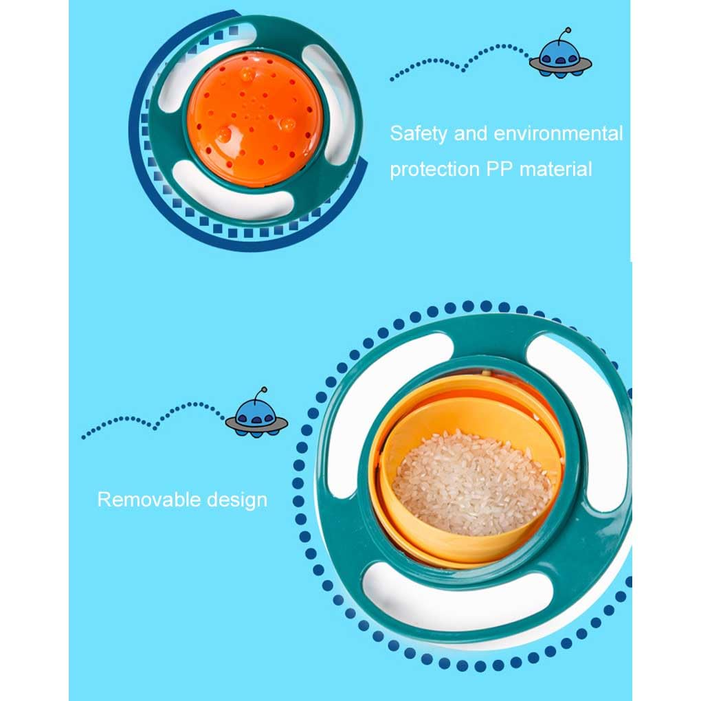 Ciotola Gyro 360 Antigravità Per Bambini - Design A UFO Con 3 Maniglie | Anti Fuoriuscita Alimenti - Foto 13