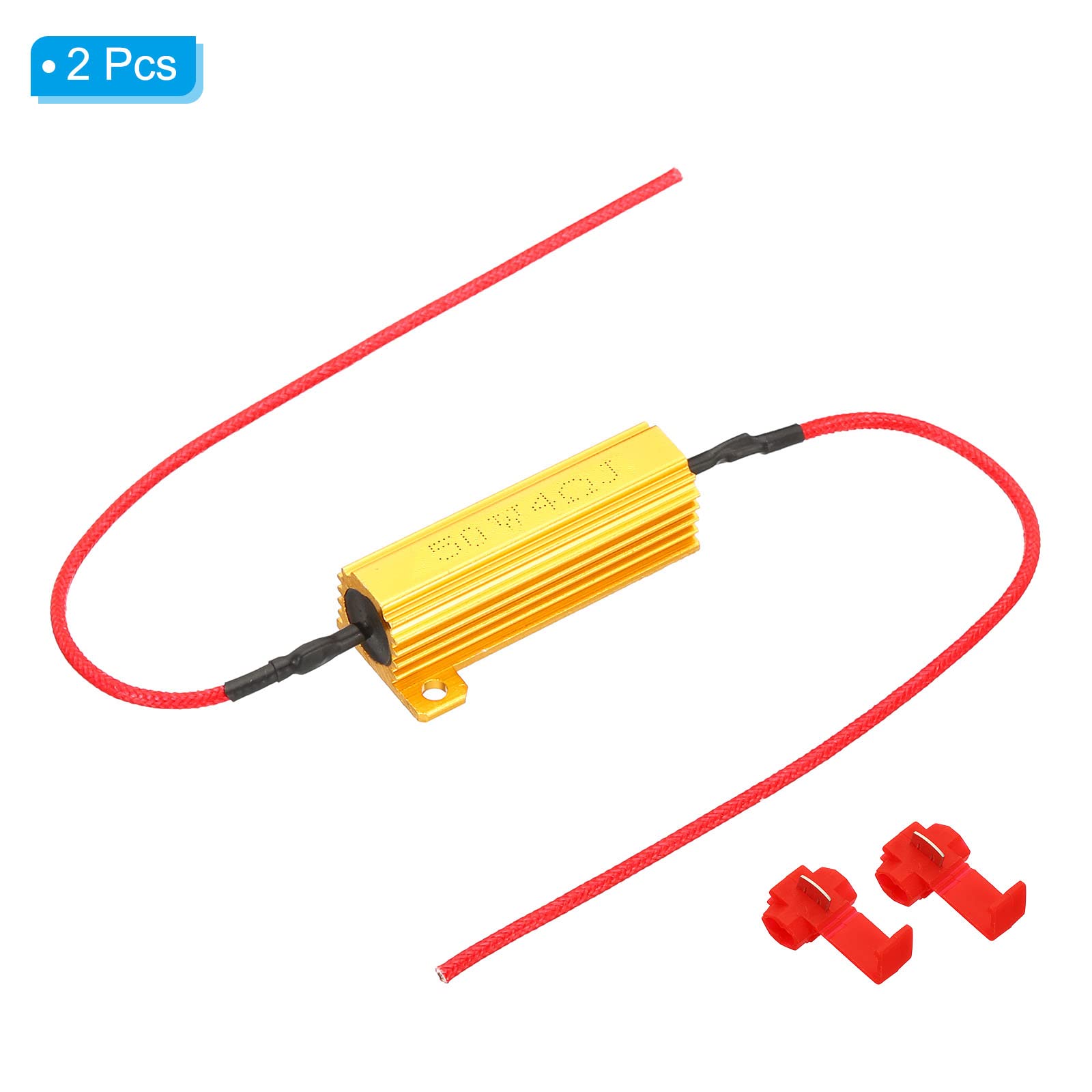 PATIKIL Resistor de aluminio 50W 6 Ohmios, 2 Piezas resistencias con