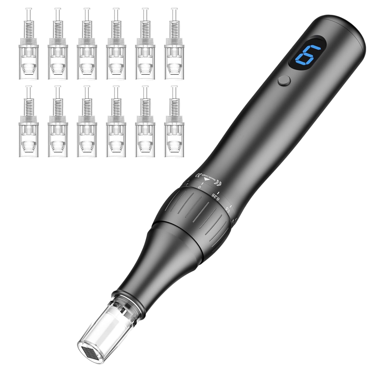0.25mm Skin Roller Pen for Women & Men, Home Use Facial Beauty Tool, Grey