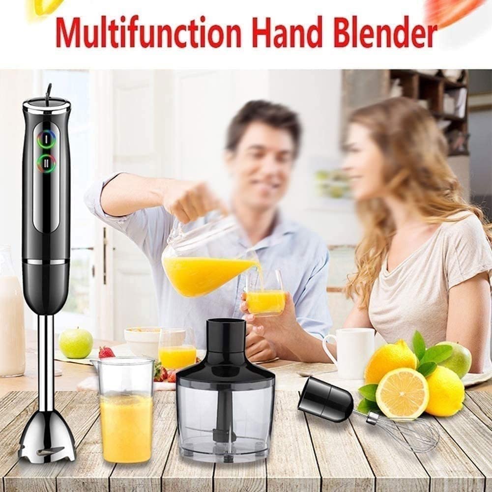 Blender ręczny, blender ręczny 4 w 1, ręczny blender ręczny ze stali nierdzewnej, narzędzie kuchenne, idealny do zup, koktajli, przecierów, jedzenia dla niemowląt