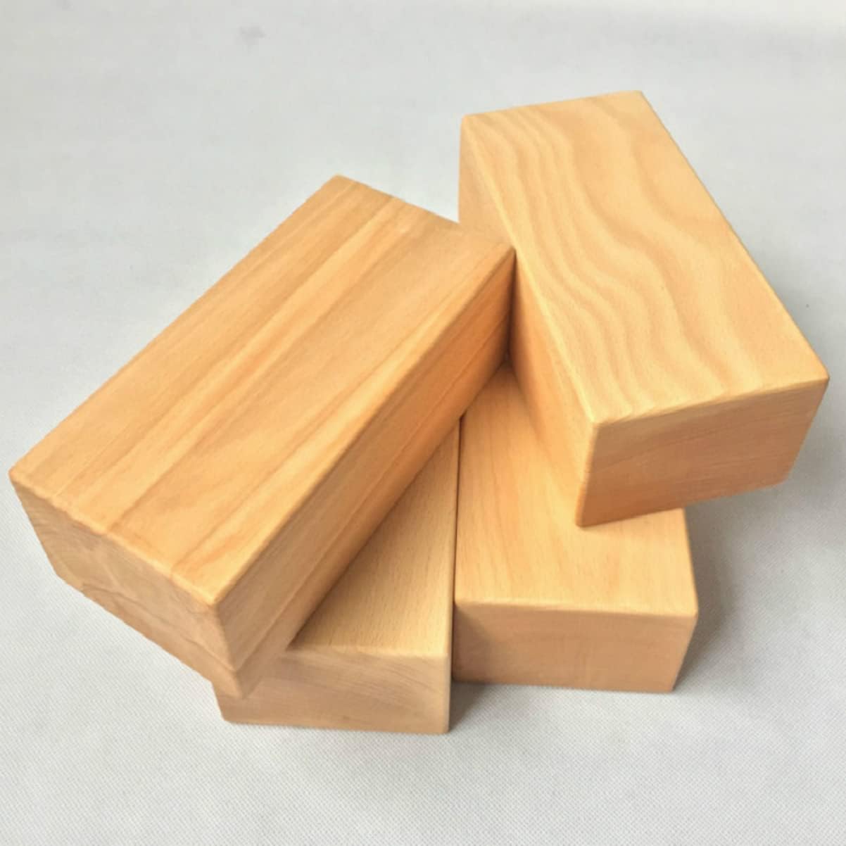 High Density Beech Wooden Yoga Bricks Yoga Training Blocks for Safe Practice Yellow