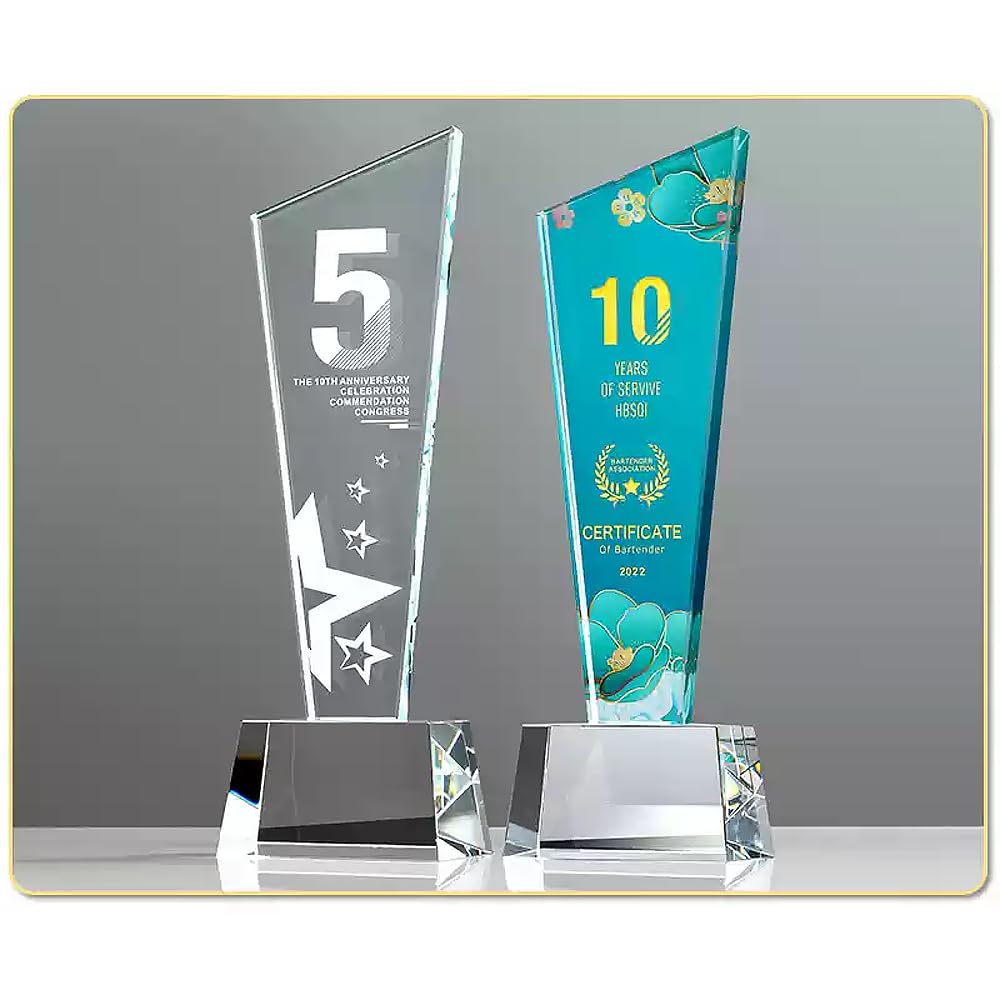 Trofeo de cristal colorido personalizado, premios para campeones de competición, subcampeones y tercer lugar, medallas de reconocimiento distintivas