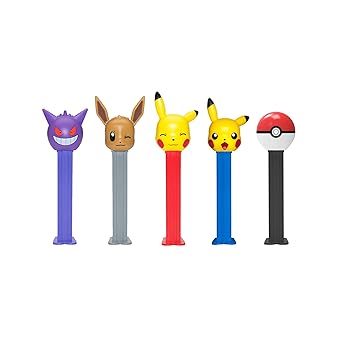 Pokemon PEZ Dispensers Party Pack 12 Count Individually Wrapped Candy & Collectible Dispensers, Birthday Party Favors, Gift Bags, Event Treats, Randomized Assortment