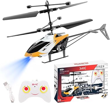 RC Helicopters, Aircraft Model Remote Control Helicopter Radio Controlled Aircraft Indoor RC Flying Gift for Birthday, ChristmasYellow