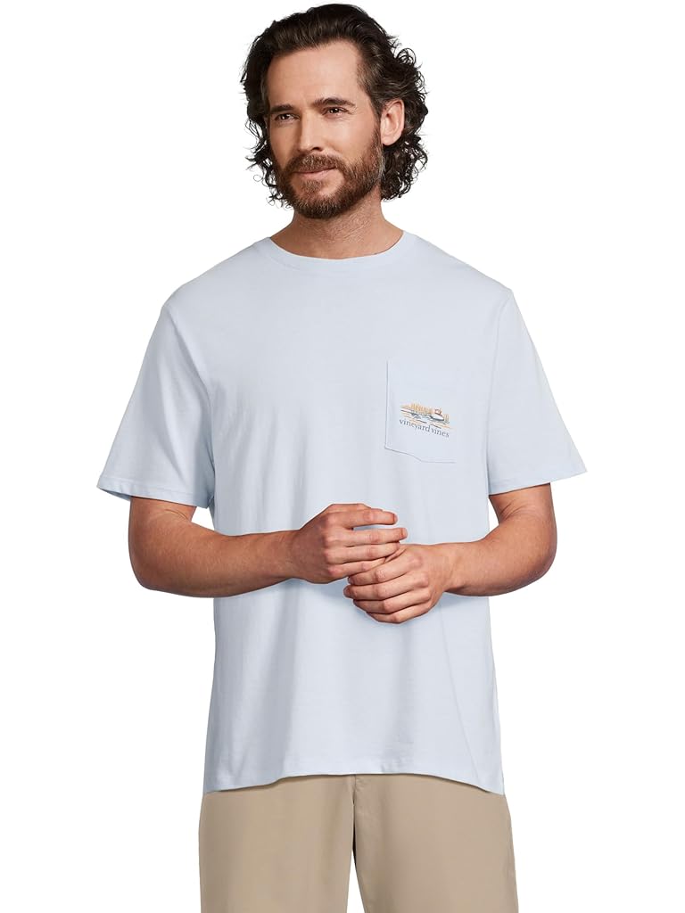 Blue Vineyard Vines Dockside Autumn Wakes Short-sleeve Pocket Tee