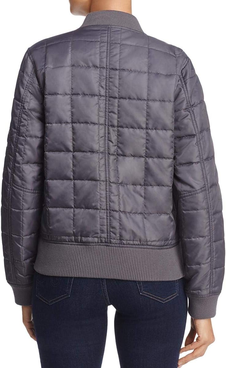 Anorak Womens Fall Water Resistant Bomber Jacket Gray S