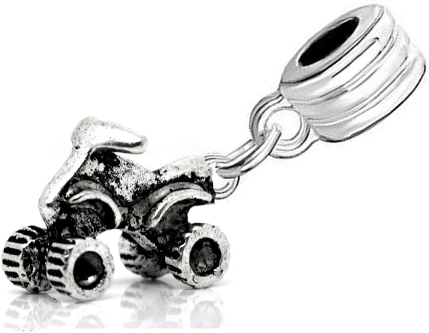 Sexy Sparkles ATV Four Wheeler Charm Bead Compatible For Most European Snake Chain Bracelets