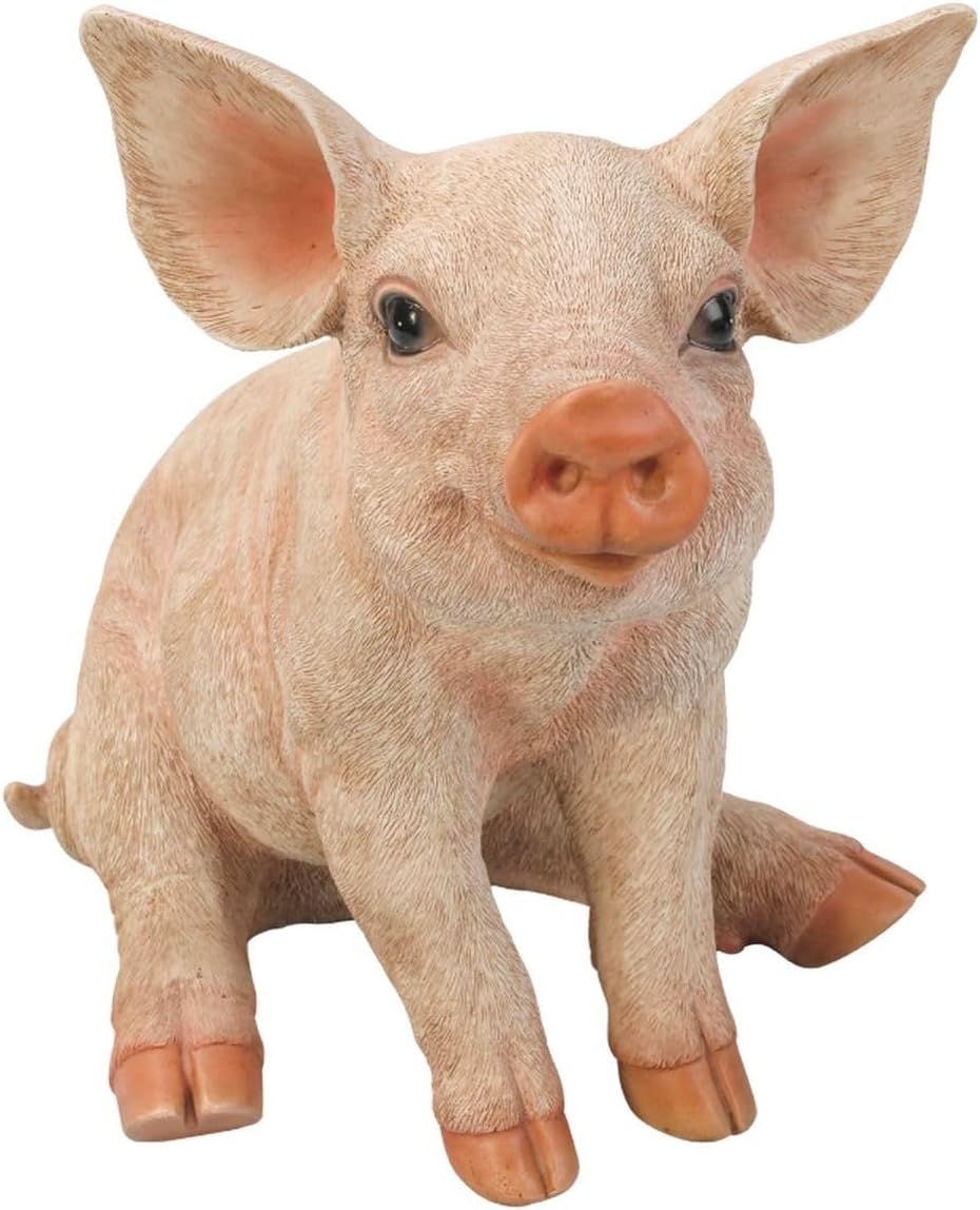 Oubia Sitting Pig Right Facing 13.4 x 10.0 x 12.6 inches (34 x 25.5 x 32 cm) Doll Figures Figures Animal Garden Decoration Pig H10348