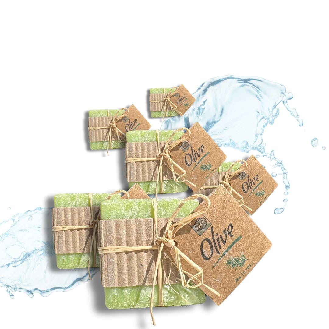 Olive Oil Guest Soaps – 40-Pack Mini Bar Set | Handcrafted, Cold-Processed, Eco-Friendly Hotel Toiletries | Paraben-Free, Travel Size, Made in Turkey (40)