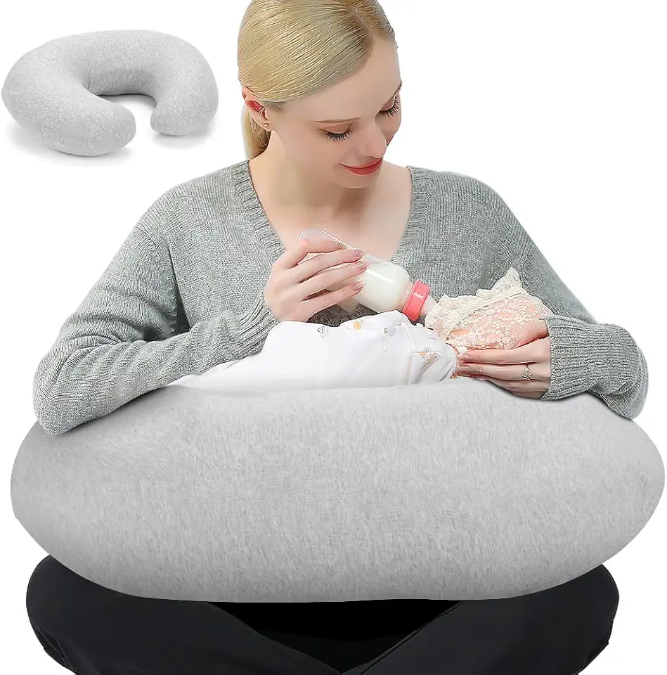 Almofada de Amamentação, Almofada Amamentação, Design Ergonômico para Mamadeiras e Itens Essenciais de Amamentação, Conforto Aprimorado para Suporte Máximo