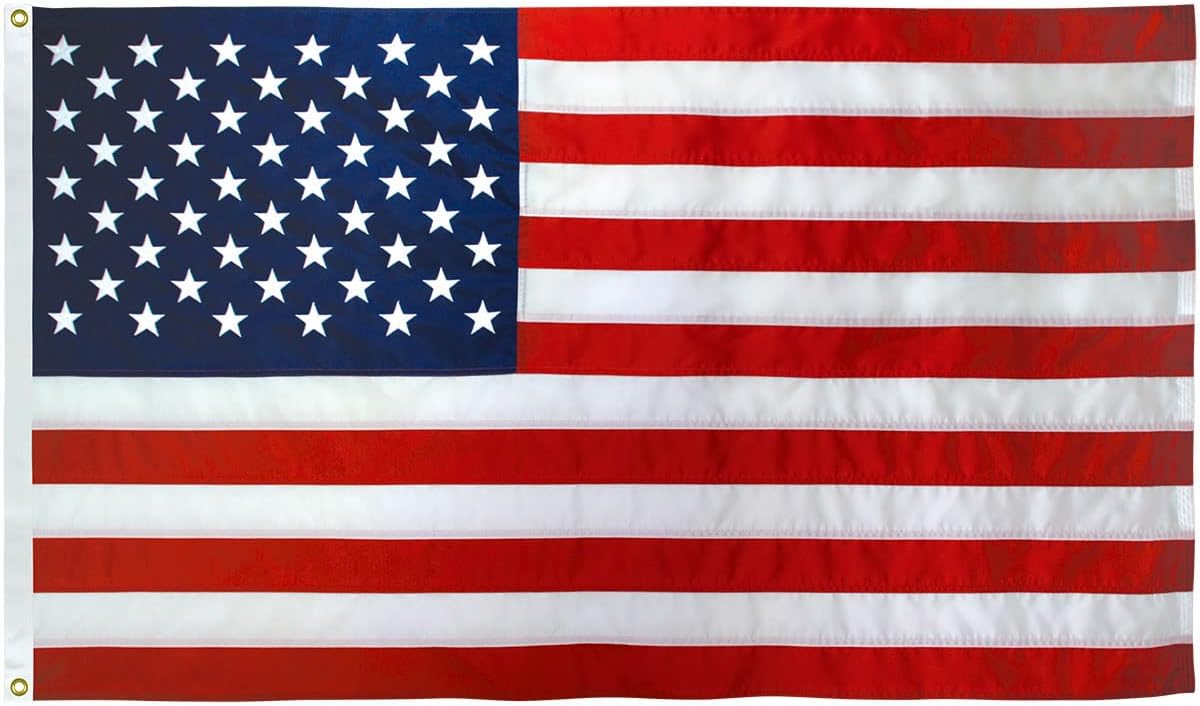 USA Flag Co. American Flag 4x6 foot | Heavy Duty Nylon, Embroidered Stars, Sewn Stripes, Brass Grommets