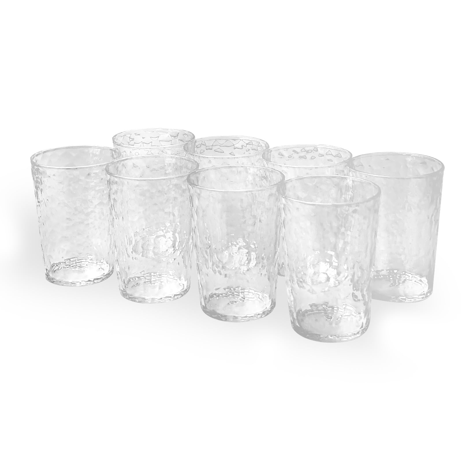 Vasos de plástico de 24 onzas (juego de 8), tazas de plástico reutilizables, tazas acrílicas sin bisfenol A, resistentes a los golpes, interior texturizado, seguro para lavavajillas (color