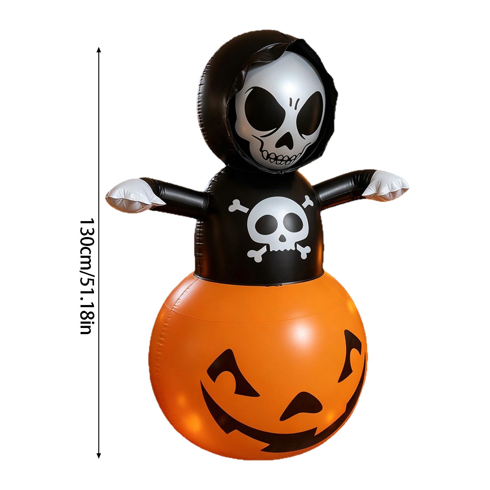 Nadmuchiwana dekoracja halloweenowa czaszka dynia oświetlone podwórko z PVC