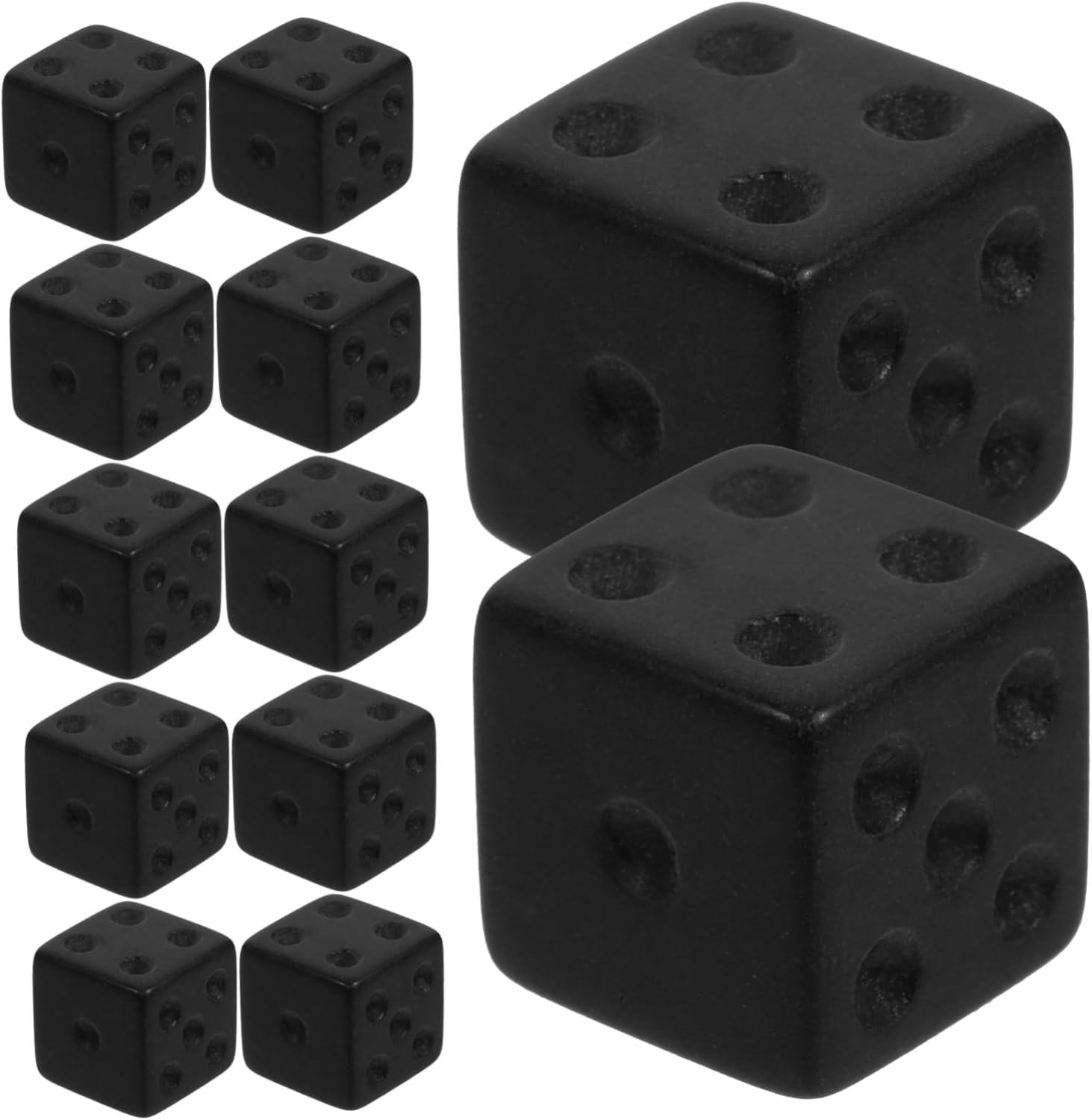 BESPORTBLE 150pcs Frosted Black Acrylic Dices Board Game Dice for Home Parties and Entertainment