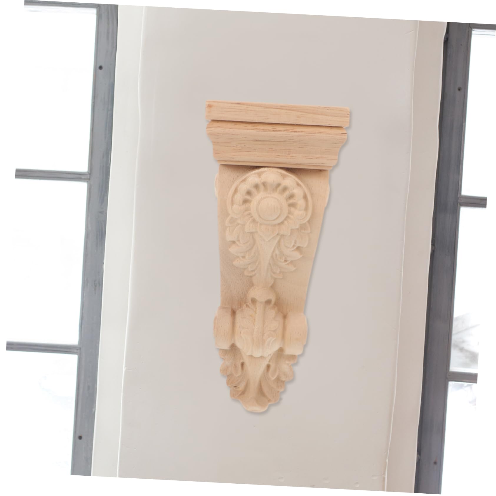 Uonlytech Ménsulas de Madera Talladas Artesanía Intrincada para Decoración Elegante de Muebles y Paredes Superficie Lisa Pintar