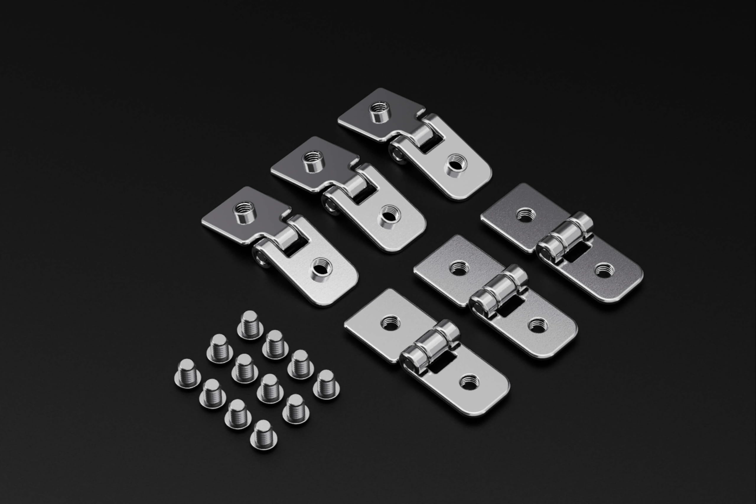 GuineaLoft™ H2 Hinge Set - 2-Hole Hinge Set w/ 6 Hinges and 12 Screws - Guinea Loft Exclusive