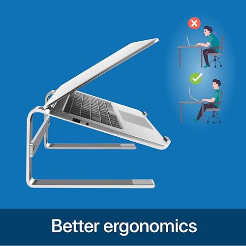 Miniatura 6 de MMOBIEL Soporte alto para laptop - Elevador de 10 a 18 pulgadas - Soporte ventilado universal - Soporte para laptop para escritorio compatible con