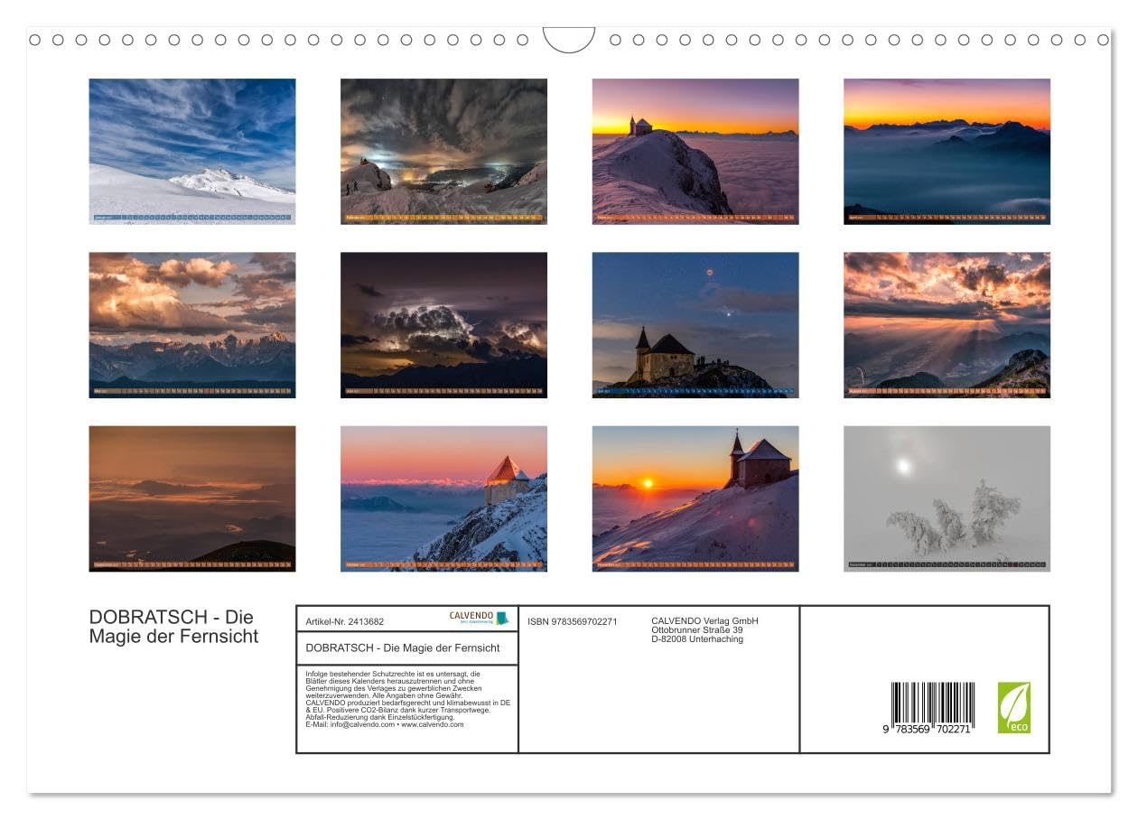 CALVENDO - DOBRATSCH - Die Magie der Fernsicht (Wandkalender 2027 DIN A3 quer), Monatskalender: Ein atemberaubendes Panorama