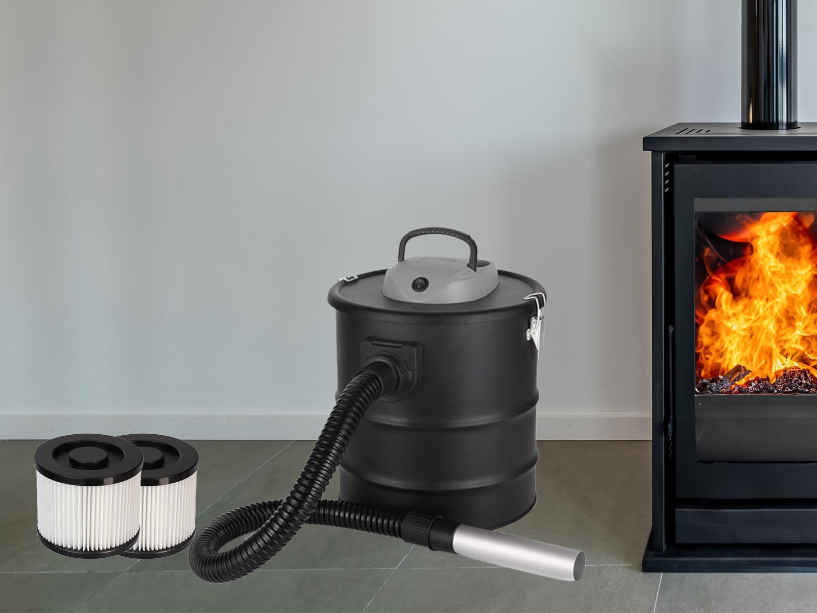 Aspiratore per cenere, funzione di aspirazione e soffiaggio, inclusi 2 filtri HEPA – volume 20 l, 1200 Watt