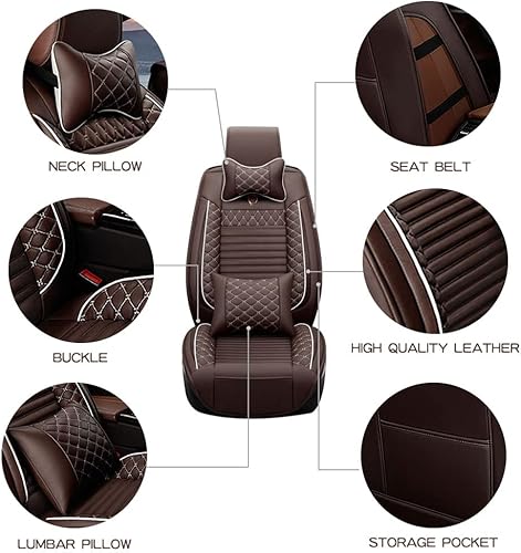 Miniatura 5 de Funda de asiento delantero y trasero para Hyundai Elantra 2001-2025, accesorios de funda de asiento interior impermeable con 2 almohadas para el