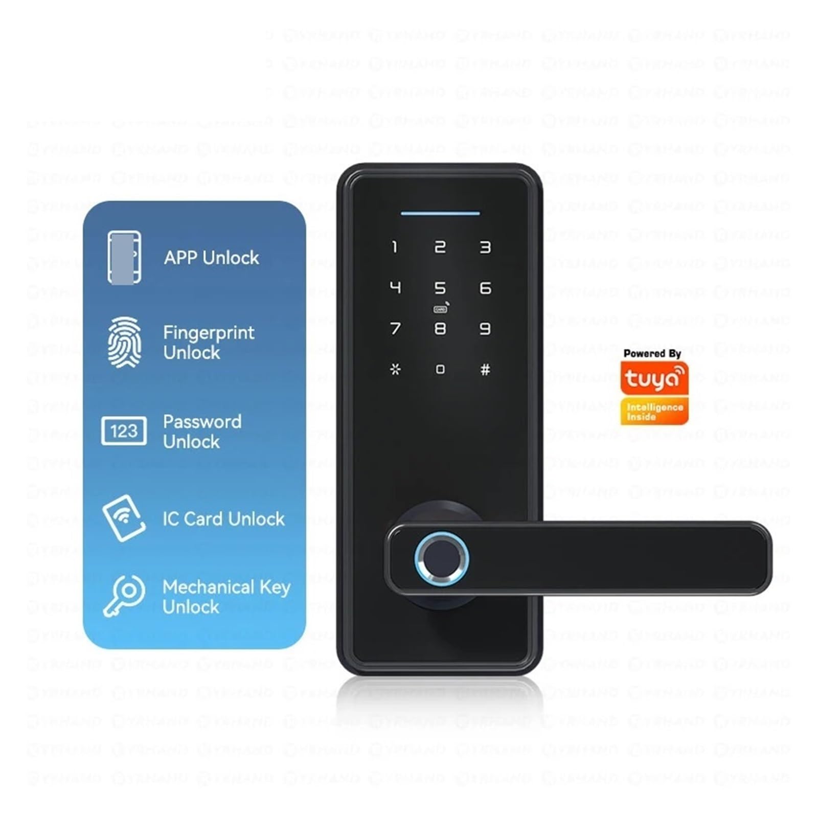 Tuya APP Verstecktes Schrankschloss Biometrisches Smart-Fingerabdruck-elektronisches Passwort RFID-Kartentürschloss Einfache Hohe Sicherheit(T2-R-6070)