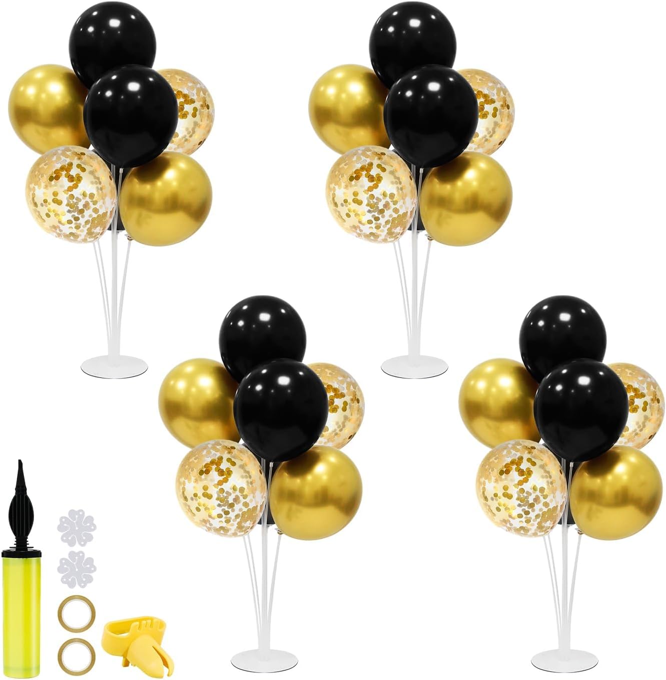 Black and Gold Party Decorations Balloon Stand Table Centerpieces for Birthday Wedding Retirement Anniversary Father’s Day Halloween New Years Graduation Decorations 2025 (Black gold set4) Black and Gold Party Decorations Balloon Stand Table Centerpieces for Birthday Wedding Retirement Anniversary Father’s Day Halloween New Years Graduation Decorations 2025 (Black gold set4)
