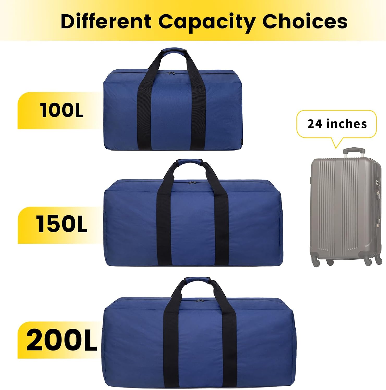 Vorspack Extra Large Duffle Bag for Travel - 200L Duffel Bag for Men Gear Bag for Storage Foldable Weekender Bag for Overnight Camping - Blue - Image 7