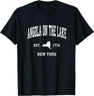 Angola on the Lake New York NY Vintage Athletic Sports Desig T-Shirt