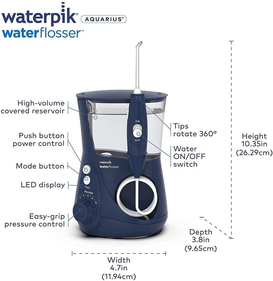 Waterpik Aquarius Professional Water Flosser Designer Series, Blue, WP-673