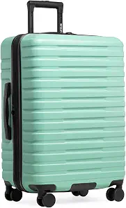 U.S. Traveler Boren Expandable Hardside Rugged Travel Luggage with 8 Spinner Wheels, Mint, Checked-Medium 26-Inch
