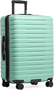 U.S. Traveler Boren Expandable Hardside Rugged Travel Luggage with 8 Spinner Wheels, Mint, Checked-Medium 26-Inch