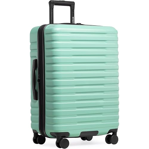 U.S. Traveler Boren Expandable Hardside Rugged Travel Luggage with 8 Spinner Wheels, Mint, Checked-Medium 26-Inch
