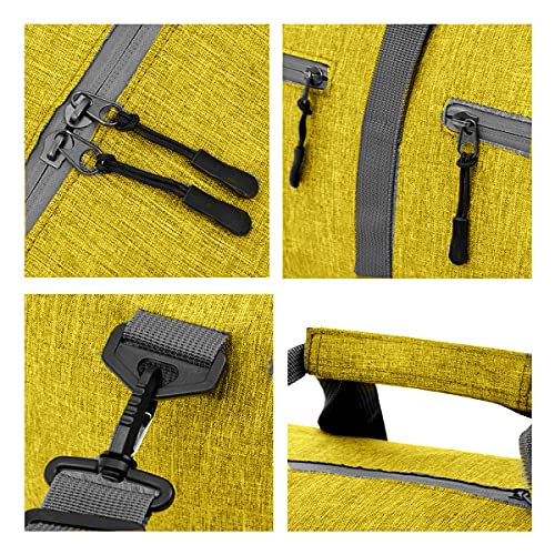 Duffel Bag 85L Packable Duffle Bag with Shoes Compartment Unisex Travel Bag Water-Resistant Duffle Bag(Yellow,85L)