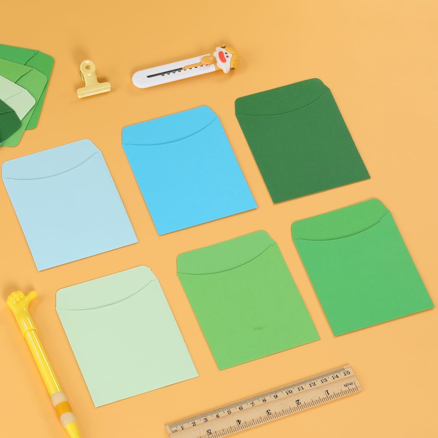 Library Card Pockets 3.5x5 Inch - 6 Assorted Colors Pocket Envelopes - Classroom Envelope Pockets - Ideal for Organizing - Small Library Book Pocke (240 Count, 40 of each 6 Colors)