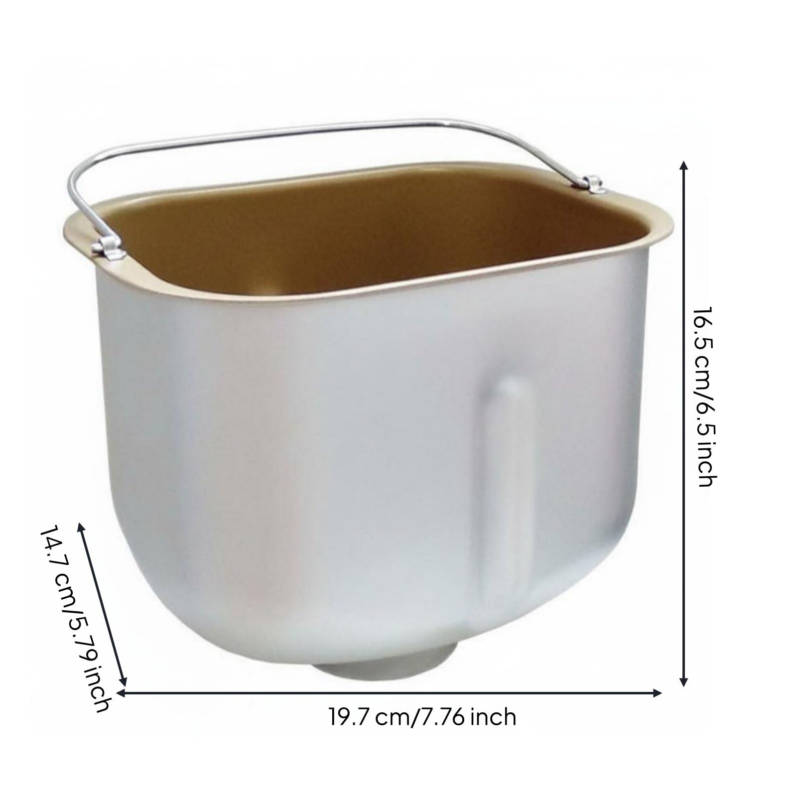 MagiDeal Moule à Appareil Maison Seau Pétrin Machine à Contenant Mélange Cuisson Poêle Autonettoyante avec Revêtement Alimentaire Adapté pour Familles et Boulangerie Domestique, Doré