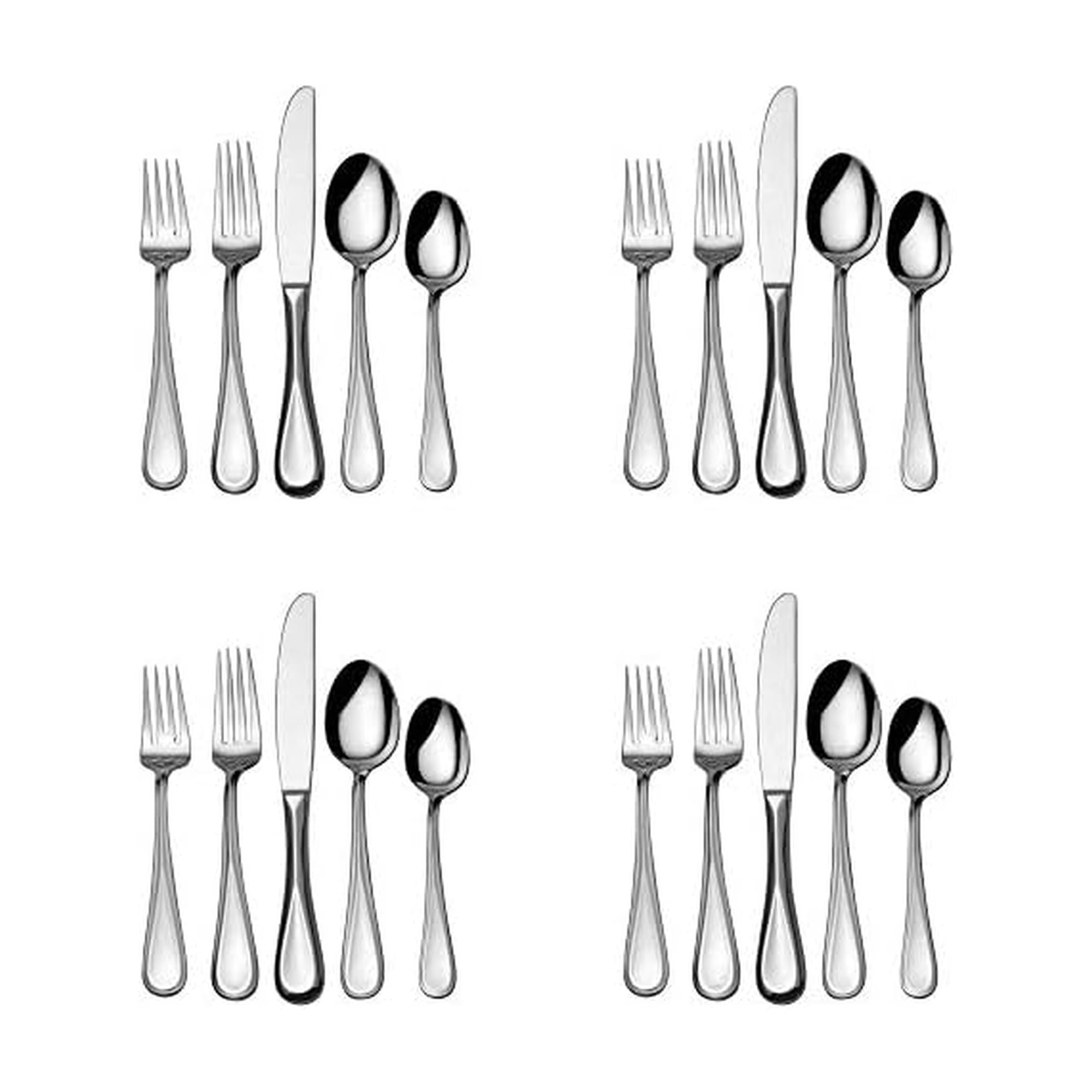 Mikasa 5100237 Bravo 20-Piece 18/10 Stainless Steel Flatware Set, Service for 4