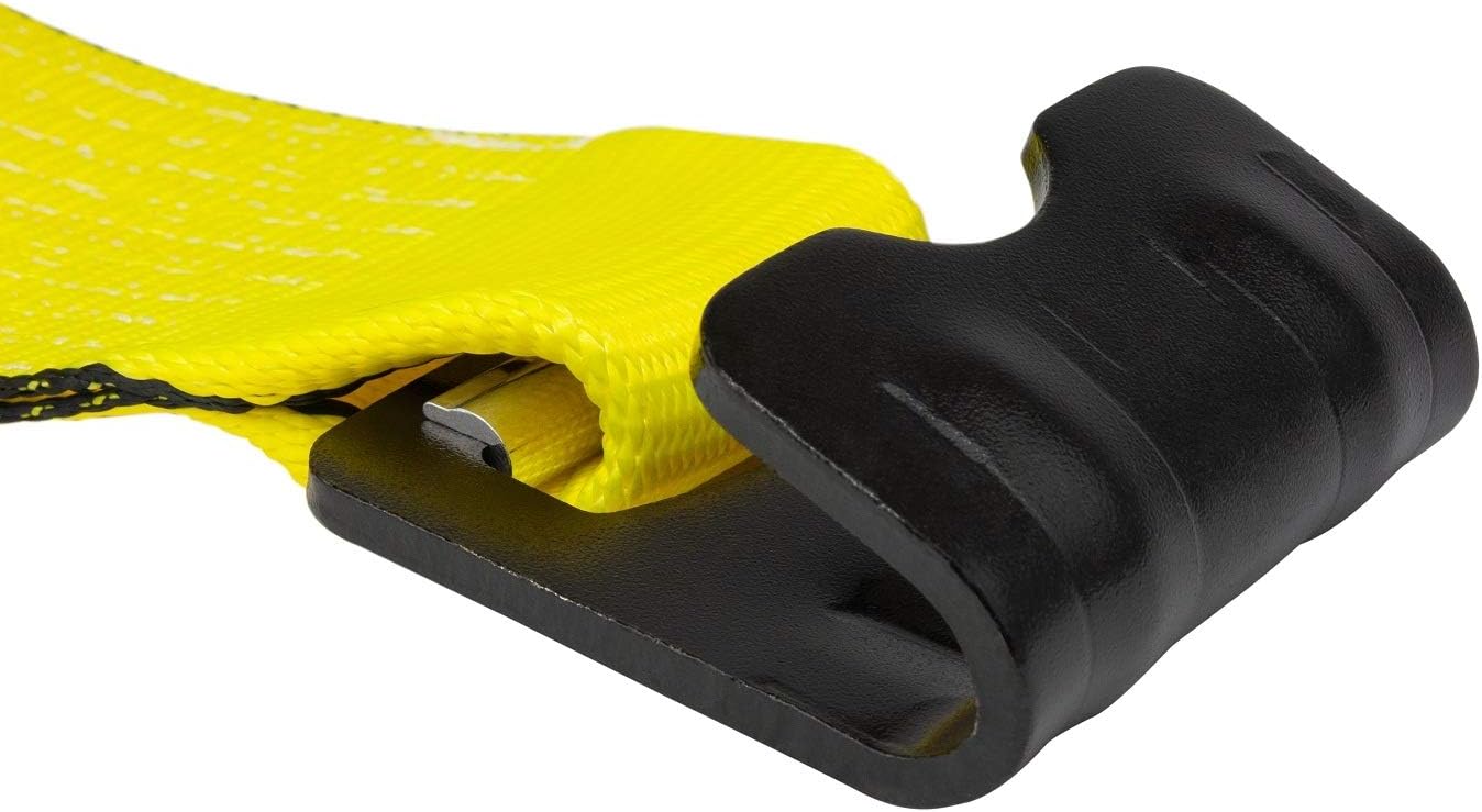 Mytee Products (10 Pack) Winch Straps 4" x 30' Yellow Heavy Duty Tie Down w/Flat Hook Extreme WLL# 6670 lbs | 4 Inch Cargo Control for Flatbed Truck Utility Trailer - Image 3