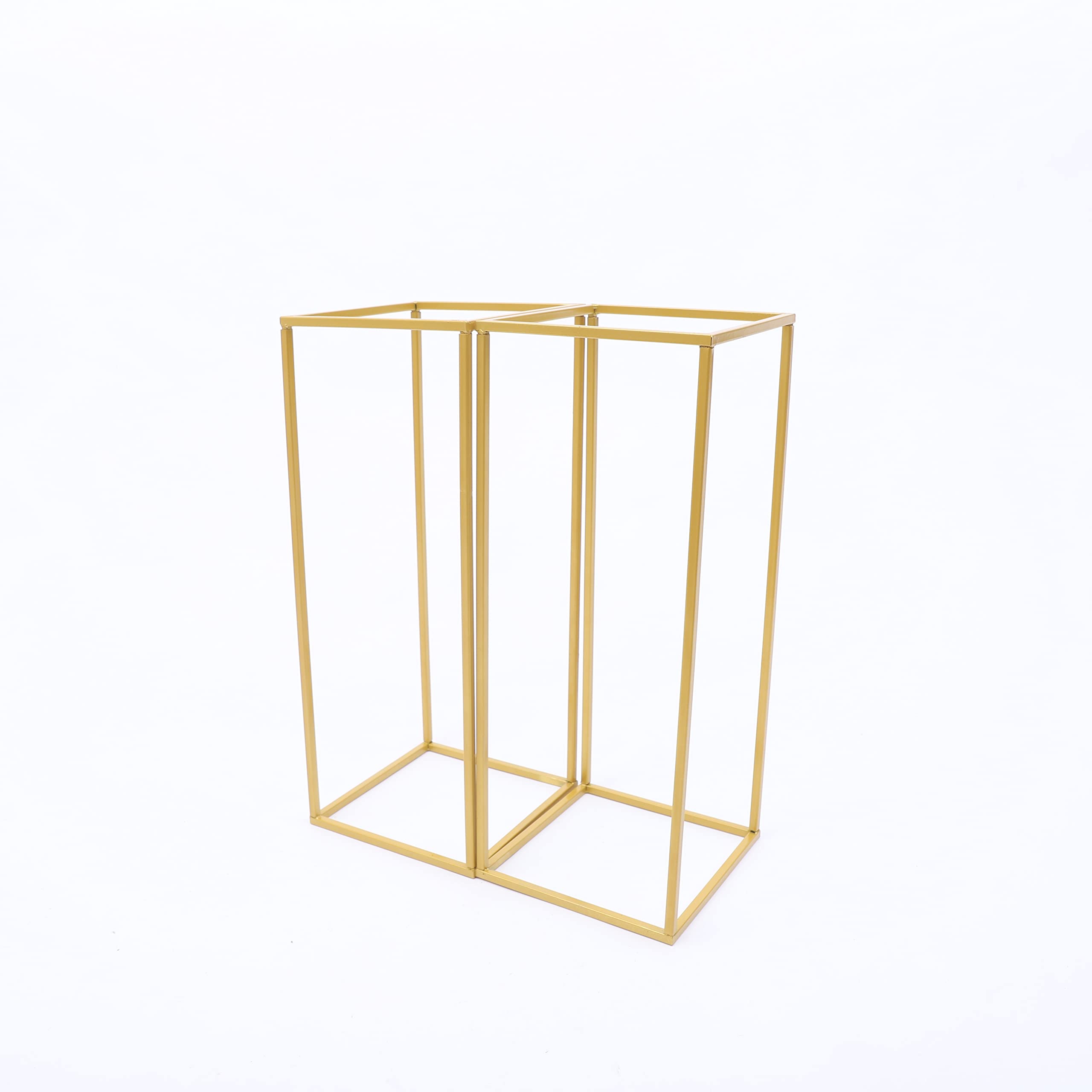 4 soportes de metal para flores de columna dorada, soporte de metal, soporte de flores, rectángulo, soporte de boda, columna central