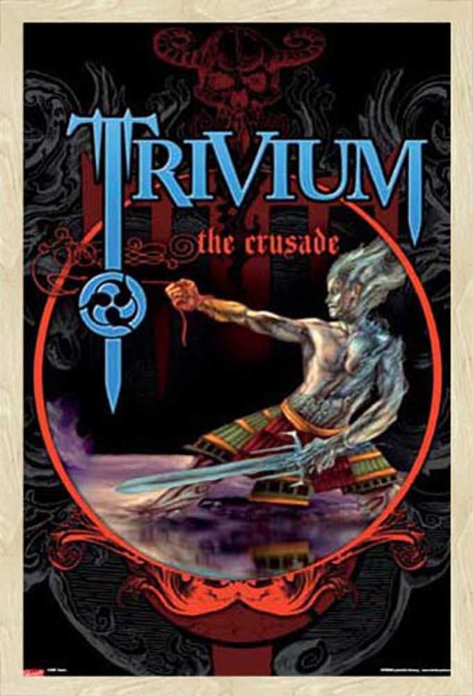 Trivium - The Crusade - Musikposter Heavy Metal Hard Rock Trivium Matt heafy - Grösse 61x91,5 cm + Wechselrahmen, Shinsuke® Maxi MDF Eiche, Acryl-Scheibe