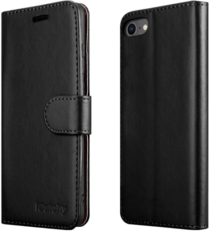iCatchy For iPhone SE 2022 Case 2020 Case, 8 7 Leather Wallet Book Flip