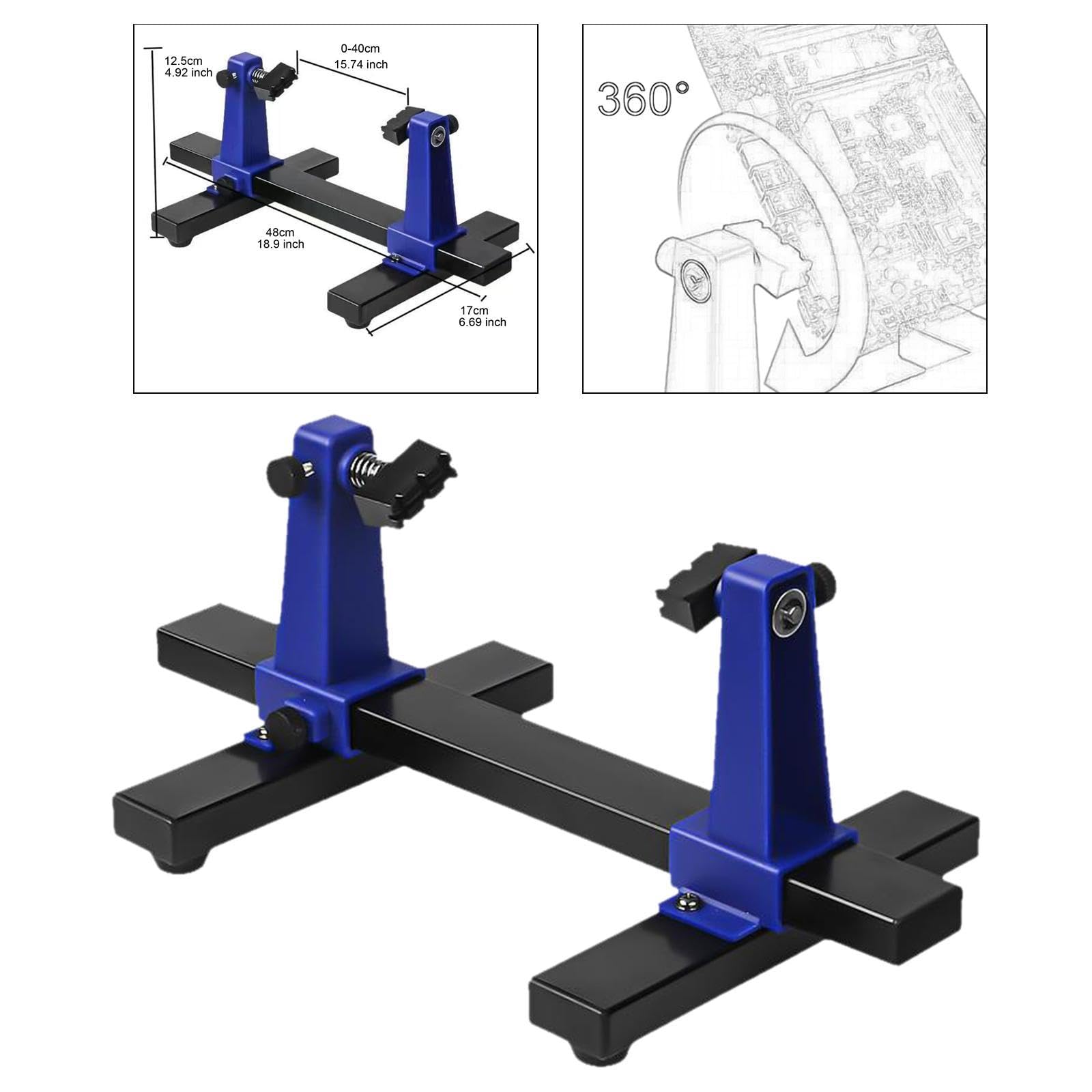 Soporte para Placas de Circuito Impreso con Rotación de 360°, 48 X 17 X 12,5 Cm, Resistente, Multiusos, con Abrazadera Y Rango de Sujeción de 0 a 400