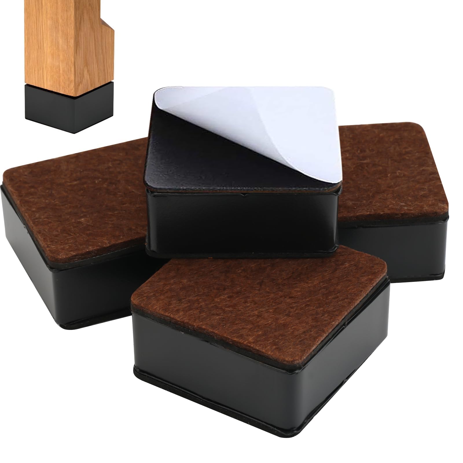 4 Pieces Furniture Risers, 6 x 6 x 3 cm Furniture Risers Square for Sofa