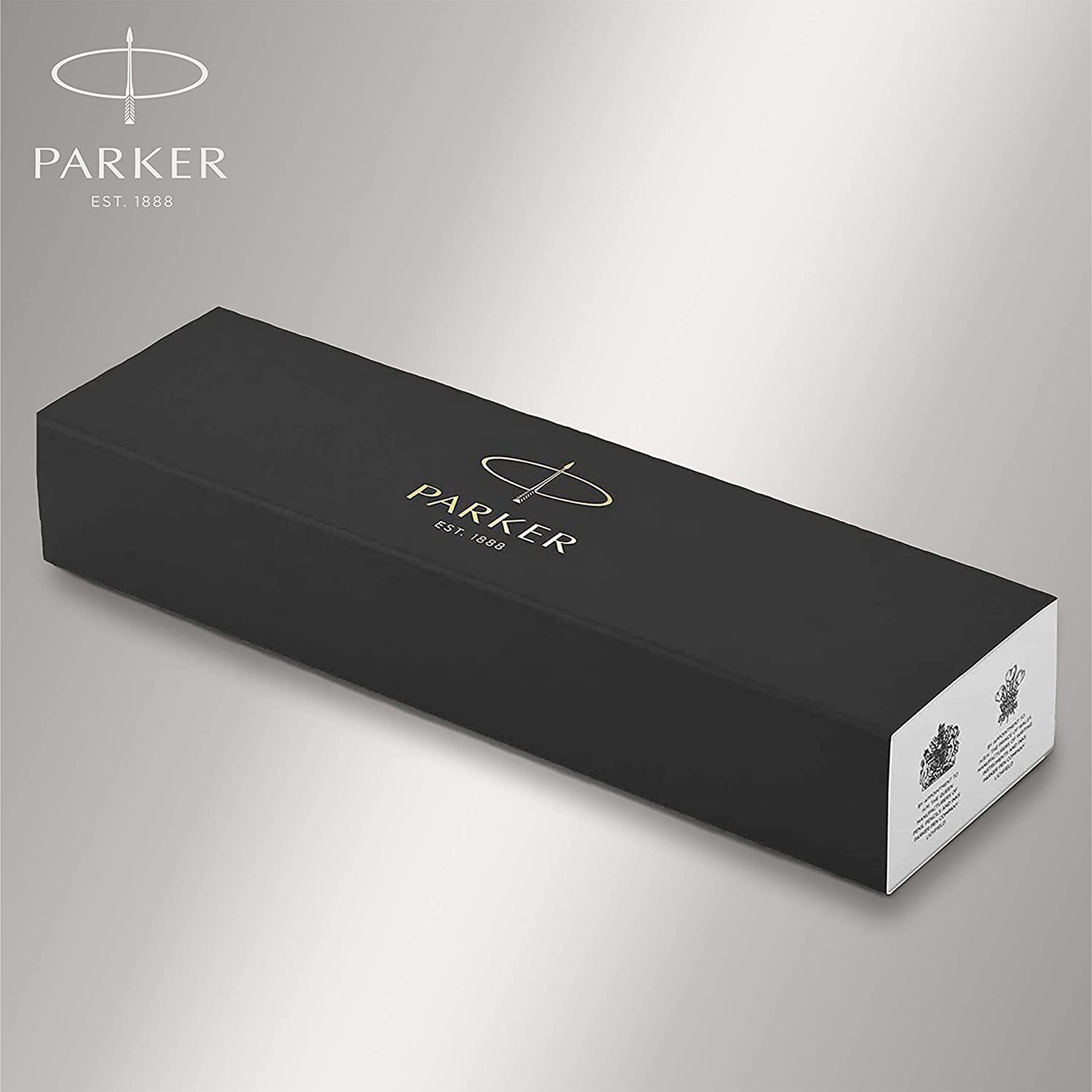 Parker IM Achromatic Füllfederhalter mit Gravur | Premium Stift | Geschenkbox | blaue Tinte | edel | personalisiertes Geschenk | Namen | graviert | Füllhalter| Geburtstag|Prüfung (Matt-Schwarz)